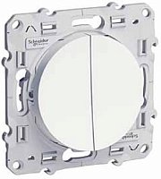 Переключатель без рамки Schneider Electric Odace 2-кл. проходной белый